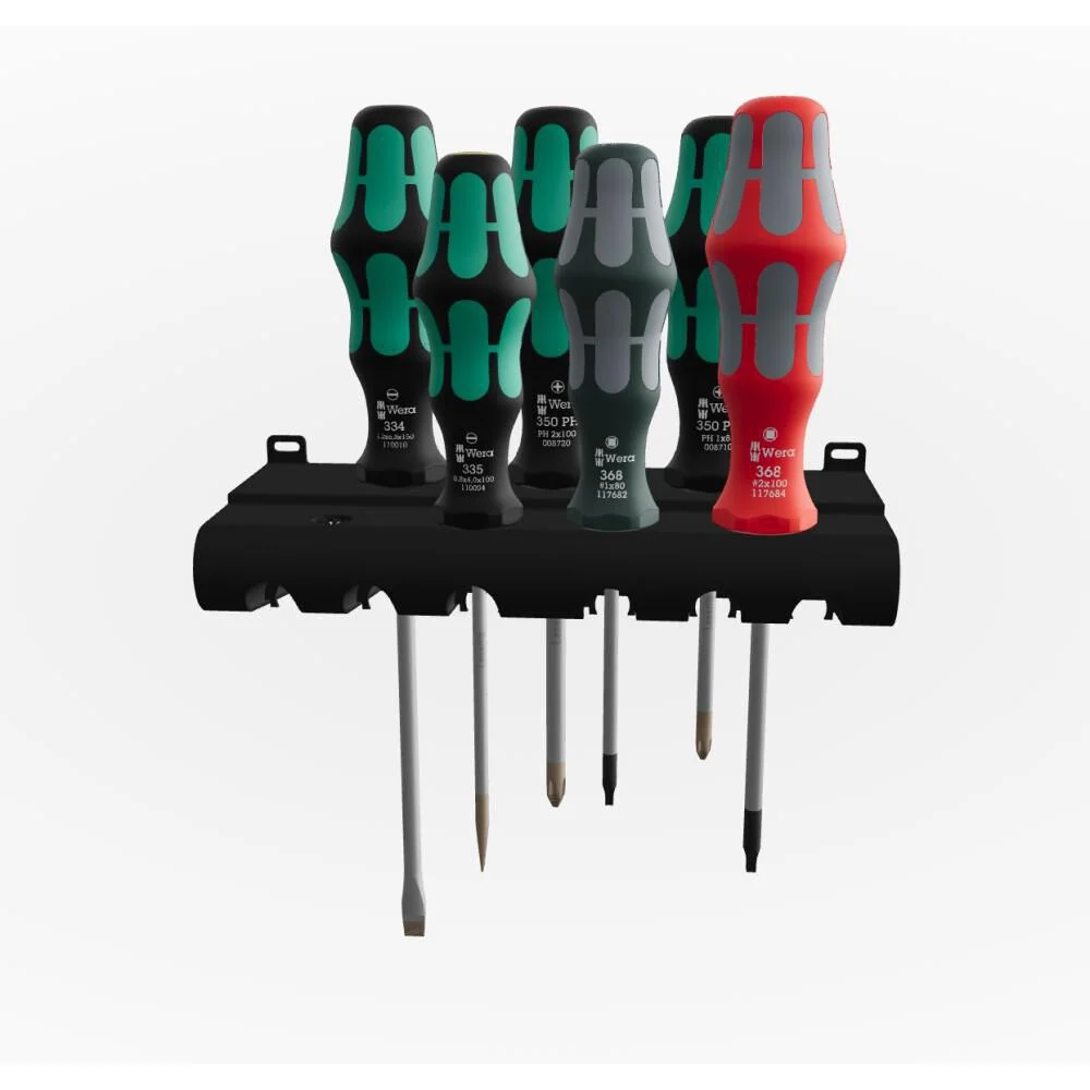 Wera Tools 334/368/6 Kraftform Plus 300 Screwdriver Set & Rack 6pc, large image number 1