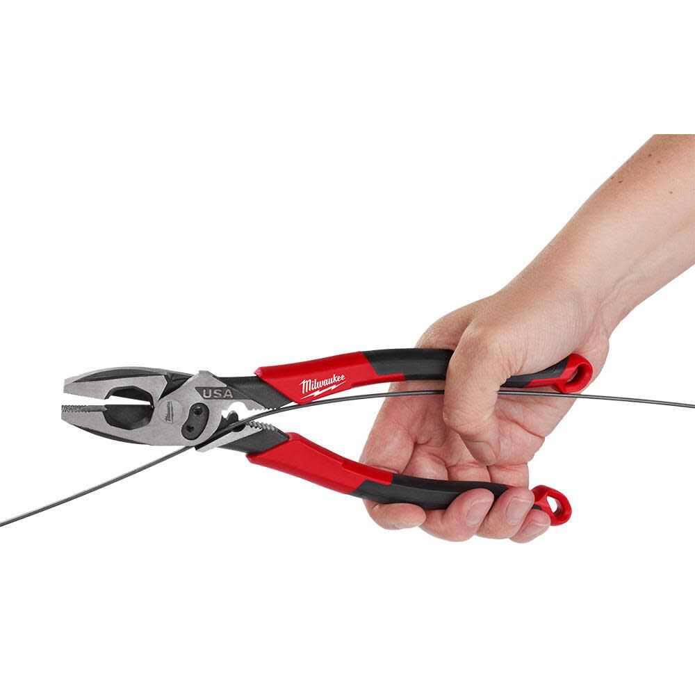 Milwaukee 9inch Linemans Comfort Grip Pliers with Crimper and Bolt Cutter (USA), large image number 9