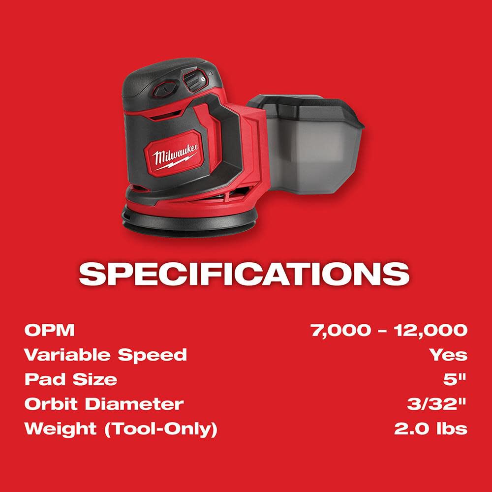 M18 milwaukee top orbital sander