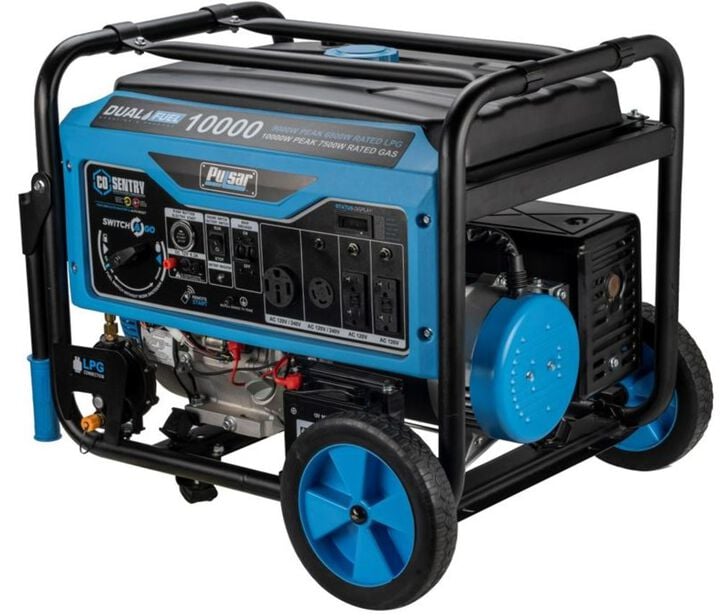 Pulsar Products 10,000 Watt Dual Fuel 50-State Portable Generator with CO Alert