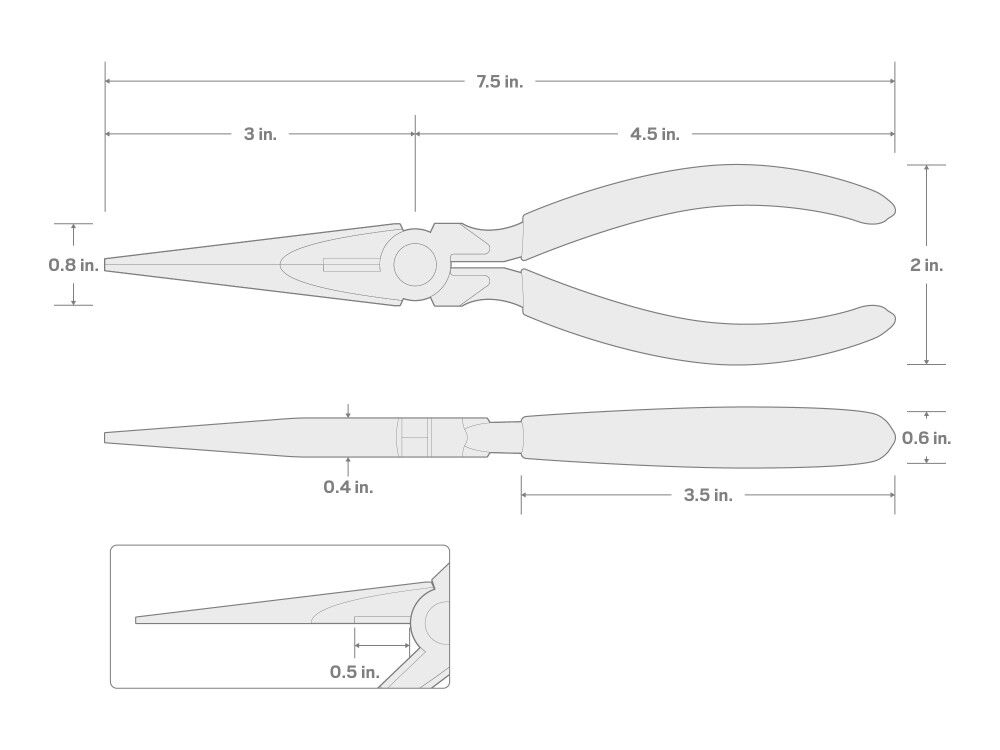 Tekton 7 Inch Smooth Jaw Long Nose Pliers, large image number 7