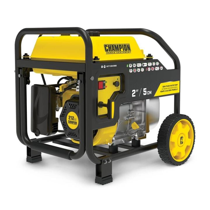 Champion Power Equipment 2-Inch Gas-Powered Semi-Trash Water Transfer Pump with Hose and Wheel Kit, large image number 3