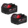 Milwaukee M18 REDLITHIUM XC 18V 5Ah Lithium Ion Power Tool Battery Pack with Fuel Indicator (2 Pack), small image number 1