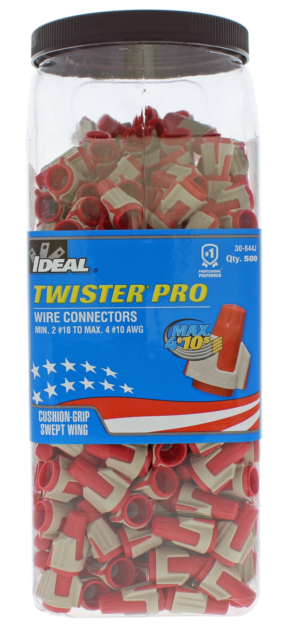 Ideal Industries TwisterPRO Wire Connector, Red/Tan, 500 Jar, large image number 4