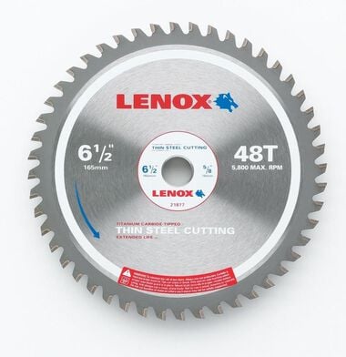 Lenox 6-1/2 In. (165 mm) 48 TPI Thin Steel Cutting Circular Saw Blade
