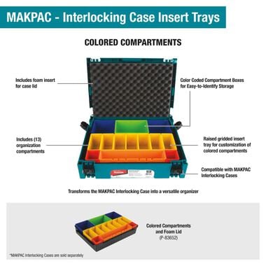 Makita MAKPAC Interlocking Case Insert Tray, large image number 7