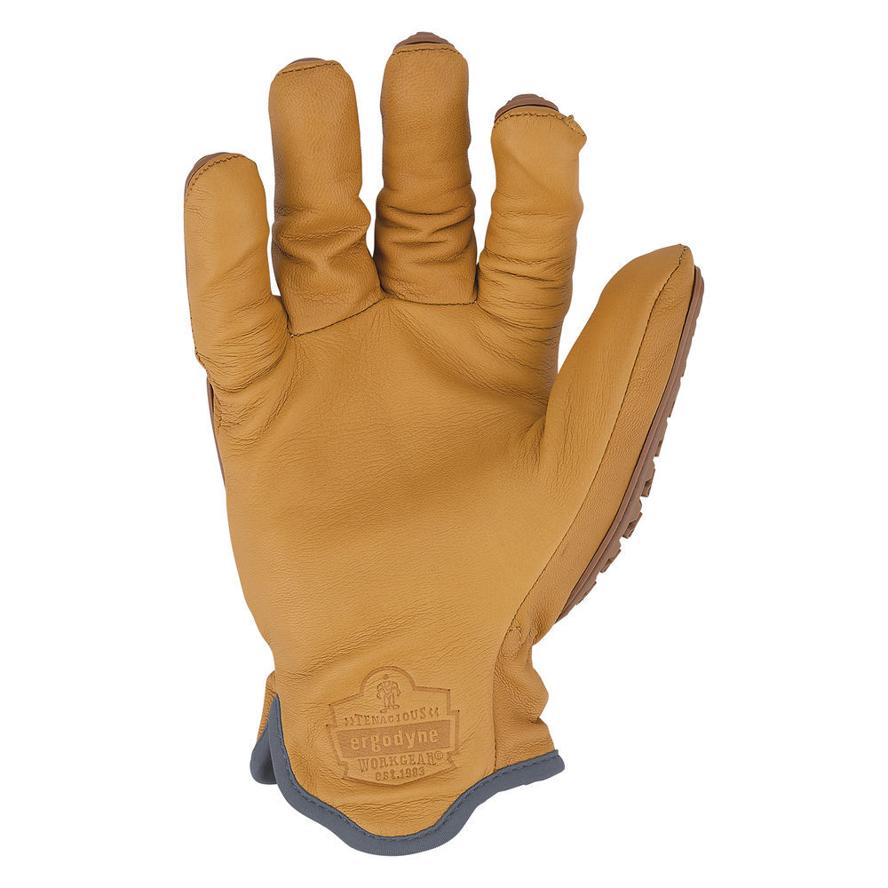 Ergodyne 713 Goatskin Leather Cut-Resistant Impact Gloves 2XL Brown, large image number 8