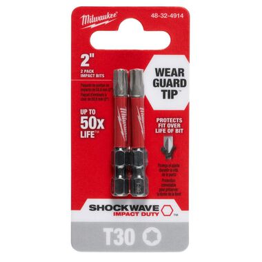 Milwaukee SHOCKWAVE 2 in. Impact Torx T30 Power Bits (2 Pack), large image number 6
