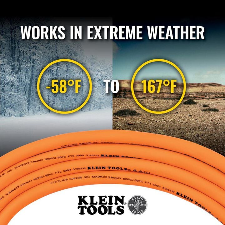 Klein Tools 25ft Glow End Extension Cord, large image number 5
