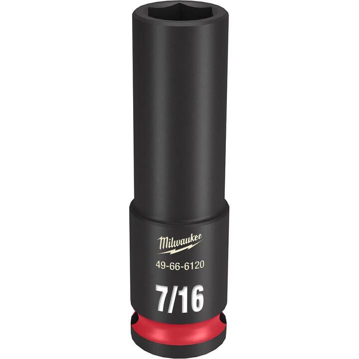 Milwaukee SHOCKWAVE Impact Duty Socket 3/8in Drive 7/16in Deep 6 Point