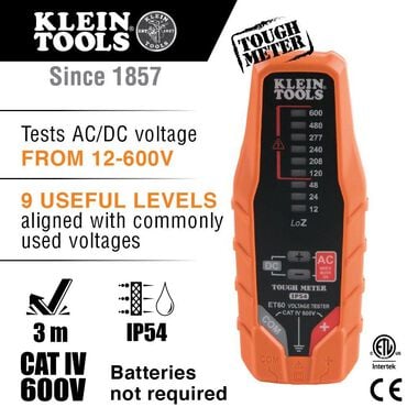 Klein Tools Electronic AC/DC Voltage Tester, large image number 1