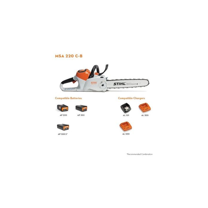 Stihl MSA 220 C-B 16L 16in Bar & Chain Battery-Powered Handheld Chainsaw (Bare Tool), large image number 2
