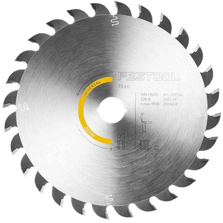 Festool HW 168 mm 28T Saw Blade For Wood Universal Medium Cut, large image number 0