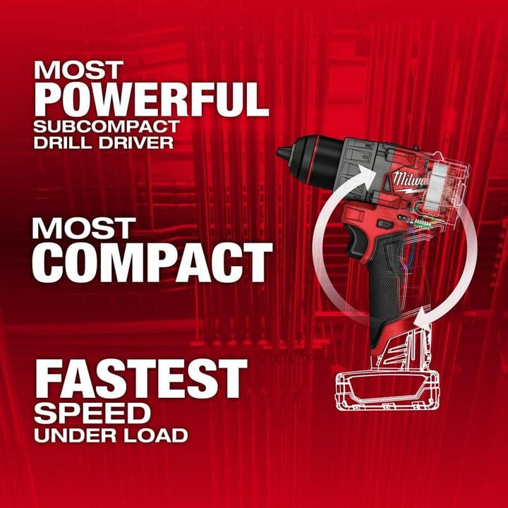 Milwaukee M12 FUEL 1/2inch Drill Driver (Bare Tool) Reconditioned, large image number 1