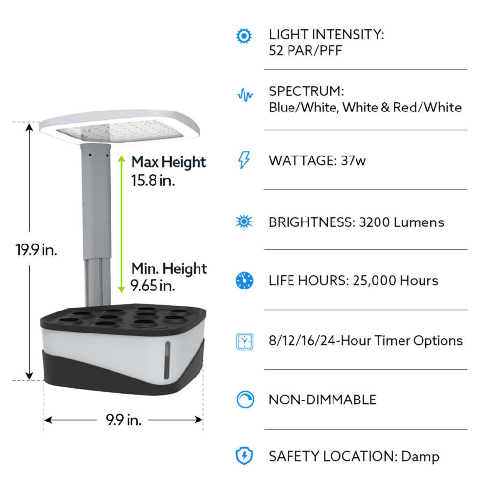Feit Electric 37W 3200 Lumens LED Portable Tabletop Grow Light, large image number 9