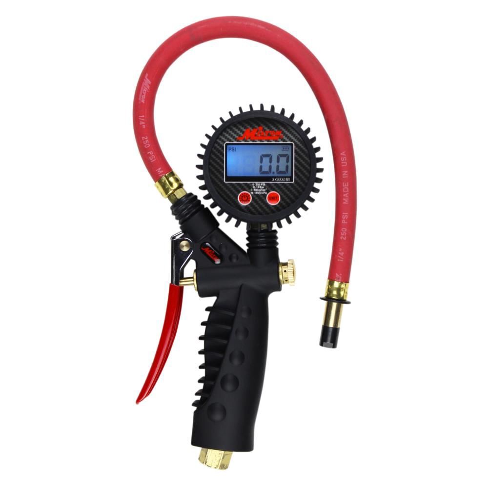 Milton S-574D Pro Digital Pistol Grip Inflator Gauge - Straight Chuck and 15in Hose - 255 PSI, large image number 1