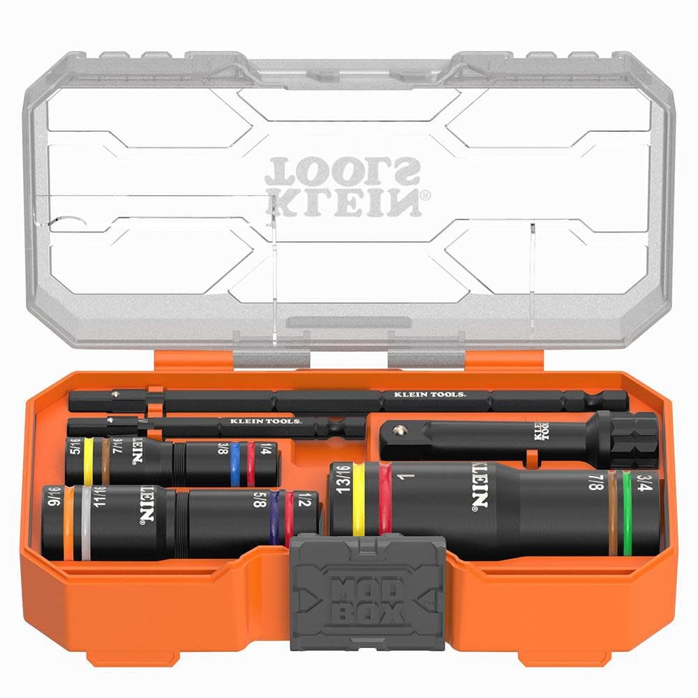 Klein Tools KNECT Quad-12 Deep-Well Heavy-Duty Impact Flip Sockets, SAE, 6-Piece, large image number 1
