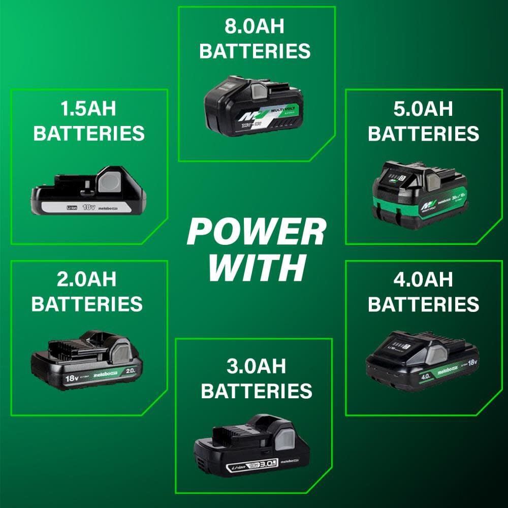 Metabo HPT 18V MultiVolt Cordless Triple Hammer Bolt Impact Driver & 2pk Magnetic Driver Bits No. 2 Square Bundle, large image number 8