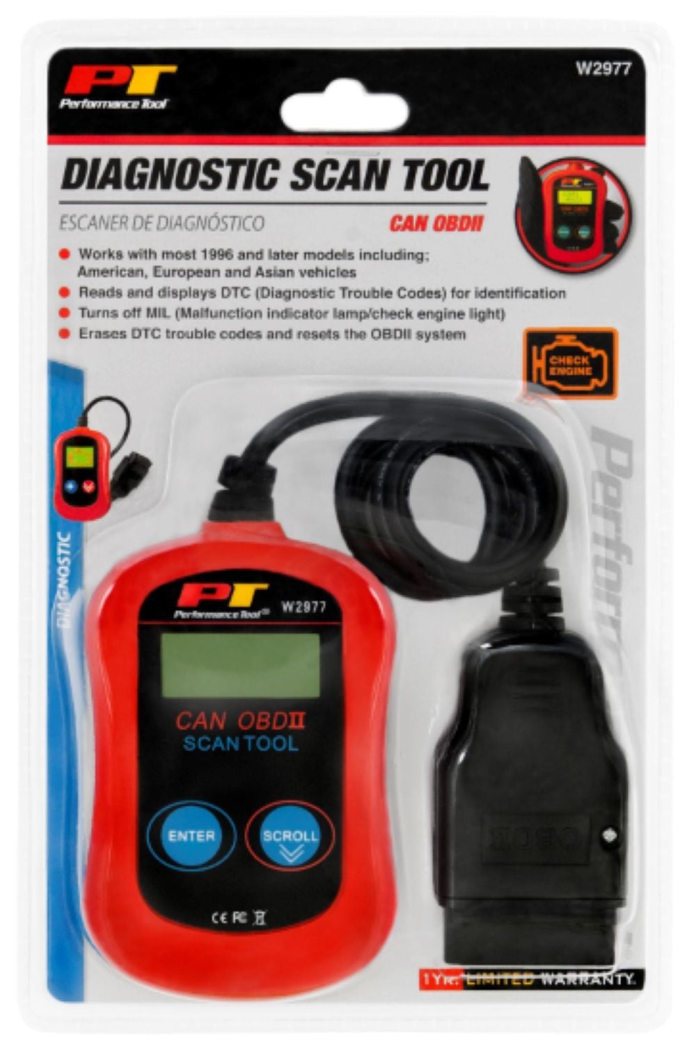 Performance Tool CAN OBD II Diagnostic Scanner Tool, large image number 2