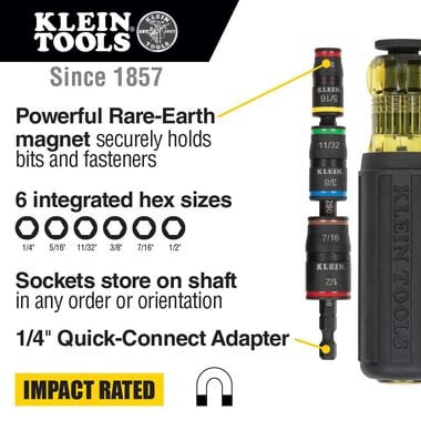 Klein Tools 7 in 1 Impact Flip Socket with Handle, large image number 1