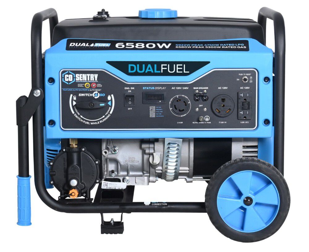 Pulsar Products 6580 Watt Dual Fuel Generator with CO Alert PG6580BCO