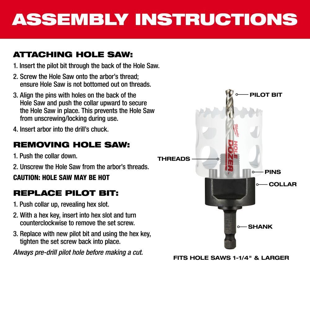 Milwaukee 7/16 in Large Thread Quick Change Arbor, large image number 4