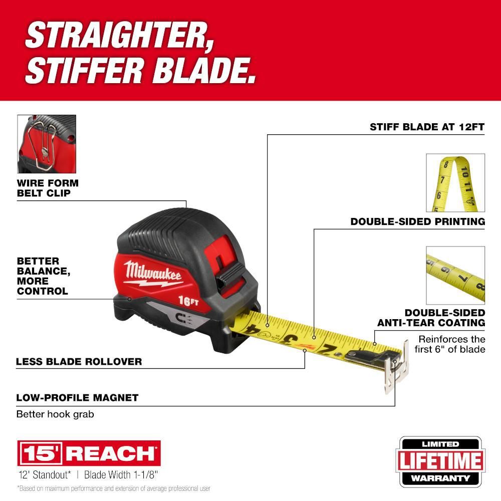 Milwaukee 16 Ft. Magnetic Tape Measure, large image number 3