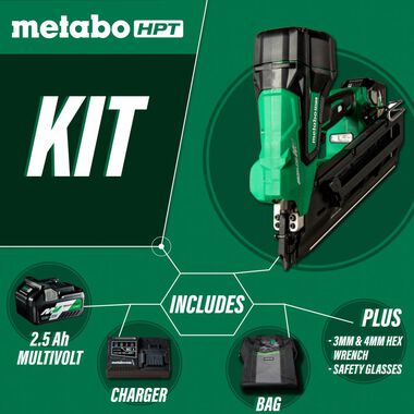 Metabo HPT MultiVolt 3 1/2in Framing Nailer Kit, large image number 2