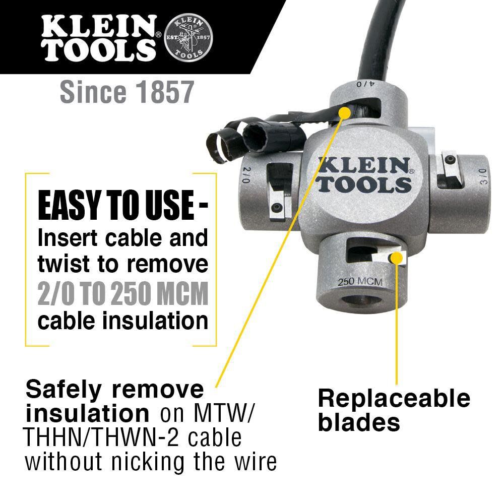 Klein Tools Large Cable Stripper (2/0-250 MCM), large image number 2