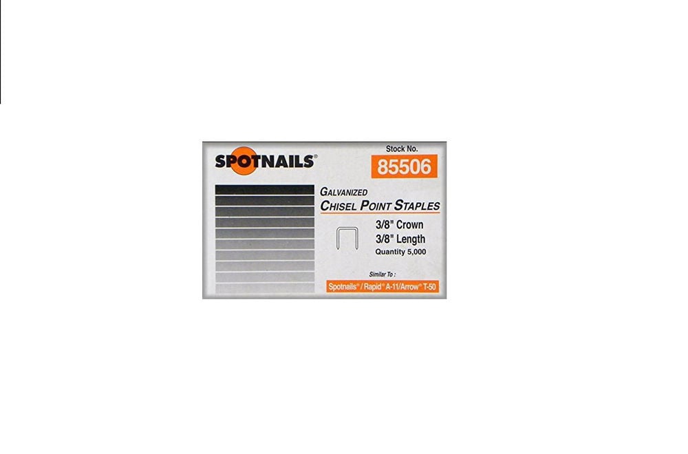 Spotnails A-11/T-50 3/8in Crown Fine Wire Galvanized Staple - 5000 Staples, large image number 2