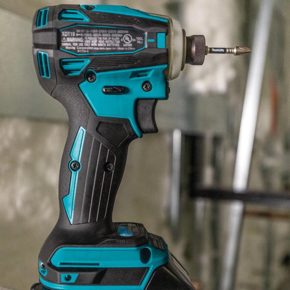 Makita 18V LXT Quick Shift Mode 4 Speed Impact Driver Kit XDT19T