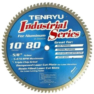 Tenryu Industrial 10In x 80T Non-Ferrous Metal Blade, large image number 0