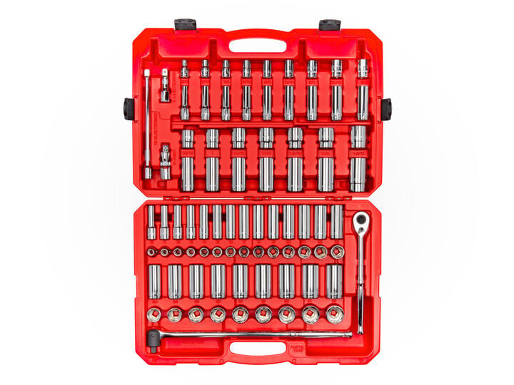 Tekton 1/2 Inch 6 Point Socket and Ratchet Set, 3/8 - 1-5/16 Inch, 10-32 mm, large image number 1