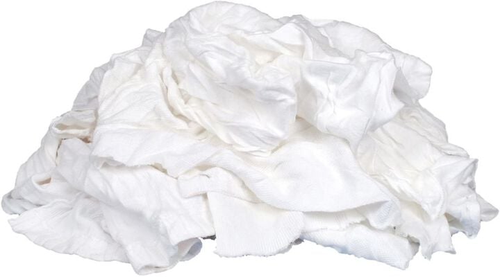 Reclaimed Textiles 20 lb. Poly Bag of White Cotton Rags
