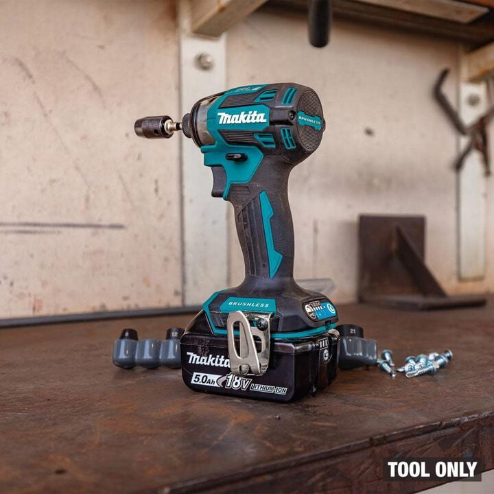 Makita 18V LXT Lithium Ion Brushless Cordless Quick Shift Mode 4 Speed Impact Driver Tool Only & ImpactX 100 pc. Driver Bit Set Bundle, large image number 3