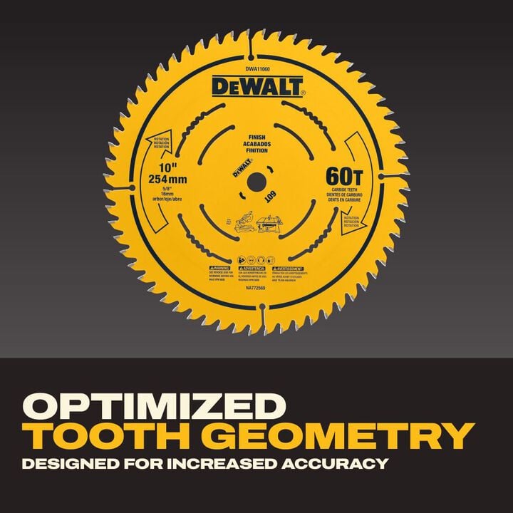 DEWALT Circular Saw Blade 10in 60T & 40T 2pk, large image number 1
