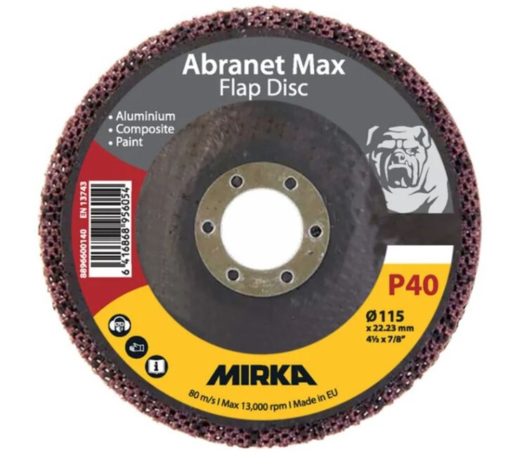 Mirka Abranet Max 4-1/2 Inch P40 T29 ALOX Flap Disc 10 Pieces, large image number 2