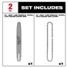 Milwaukee 14 Inch .325 Inch LOW PROFILE Pitch, .043 Inch Gauge Saw Chain and Guide Bar Set, small image number 2