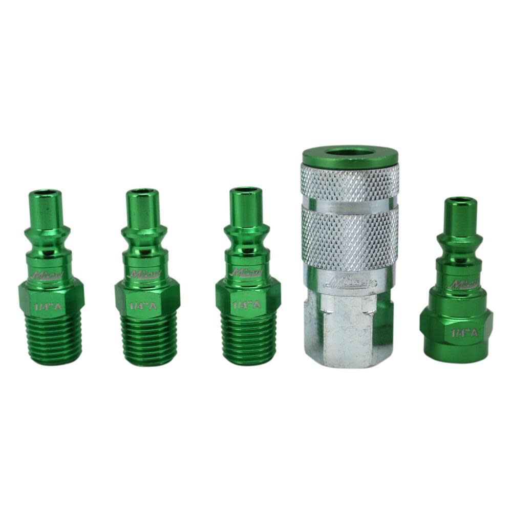 Milton ColorFit S-305AKIT Coupler & Plug Kit - (A-Style Green) - 1/4in NPT (5-Piece), large image number 2