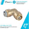 Sharkbite 1/2in PB x 1/2in CTS Brass 90 Deg Transition Elbow, small image number 2