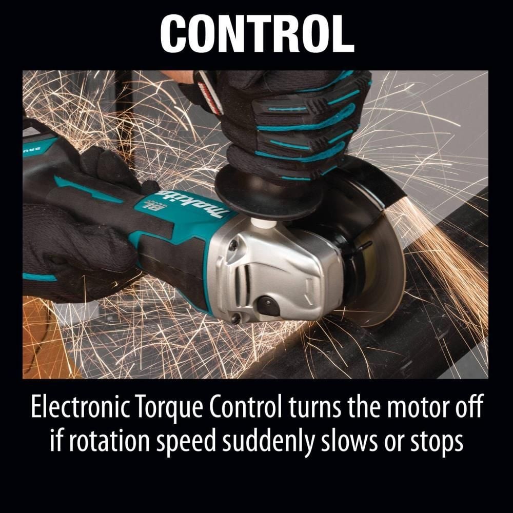 Makita 18V LXT 4-1/2 / 5in Paddle Switch Cut-Off/Angle Grinder Kit with Electric Brake, large image number 4