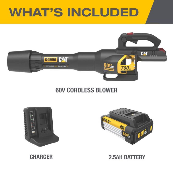 CAT DG650 60V 700 CFM 135 MPH Brushless Leaf Blower Kit, large image number 11