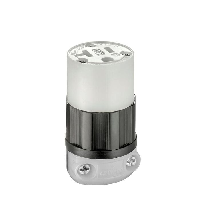 Leviton Straight Blade Connector 20A 125V Black & White