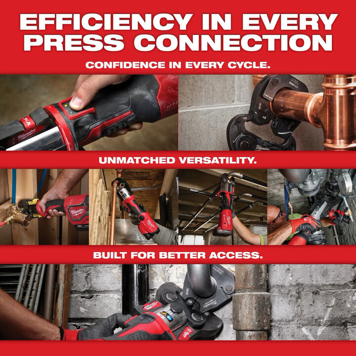Milwaukee M12 Press Tool with 1/2 - 1 Inch Jaws Kit with Cutter Tubing Cutter (Bare Tool) and Repair Flood Light (Bare Tool) Bundle, large image number 8