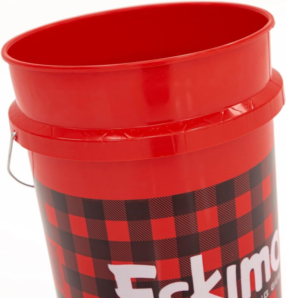 Eskimo 6 Gallon Red/Black Plastic Buffalo Plaid Bucket, large image number 3