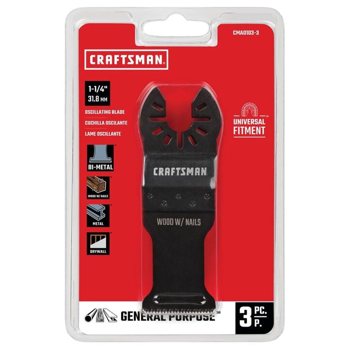 CRAFTSMAN Oscillating 1-1/4 Inch Bi-Metal Wood And Metal, 3 Pack, large image number 2
