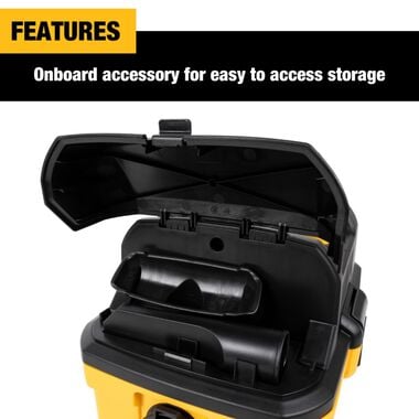 DEWALT 6 Gallon Wall Mounted Wet/Dry Vacuum with Wireless on/off Control, large image number 6
