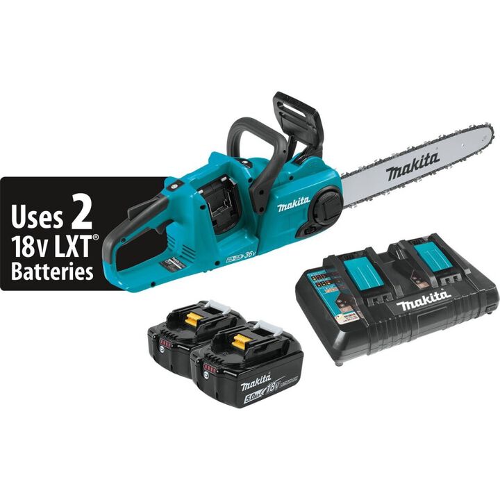 Makita 18V X2 (36V) LXT Lithium-Ion Brushless Cordless 16in Chain Saw Kit (5.0Ah)