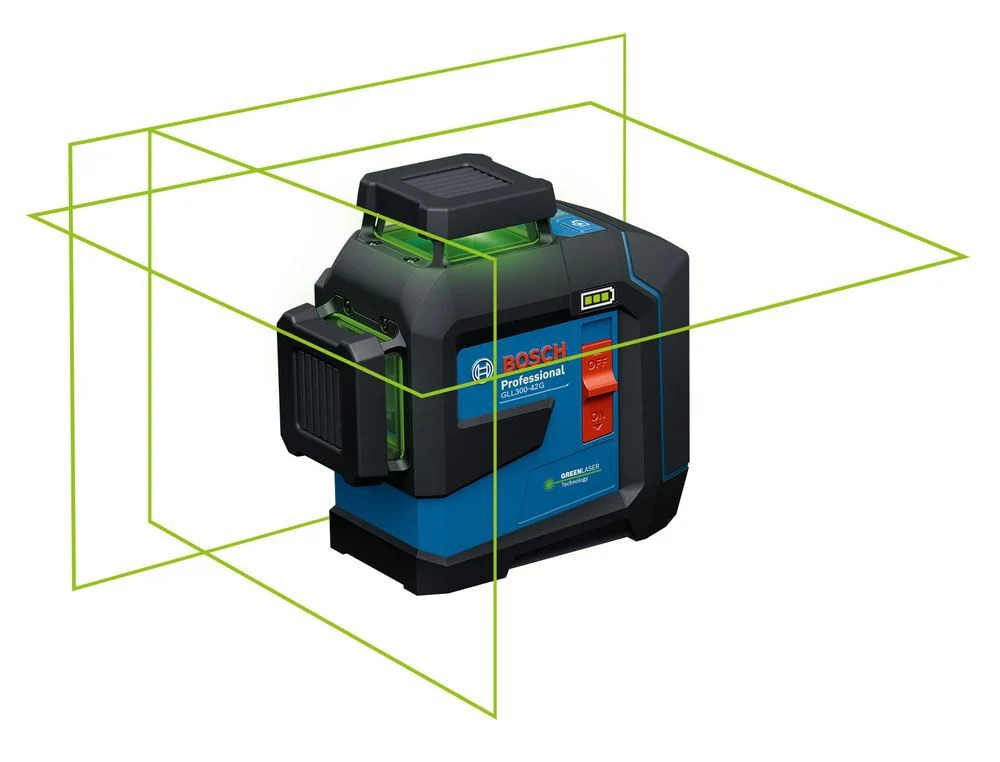 Bosch 3.7V 360-Degree Green-Beam Three-Plane Leveling and Alignment Laser, Reconditioned - GLL300-42GL-RT