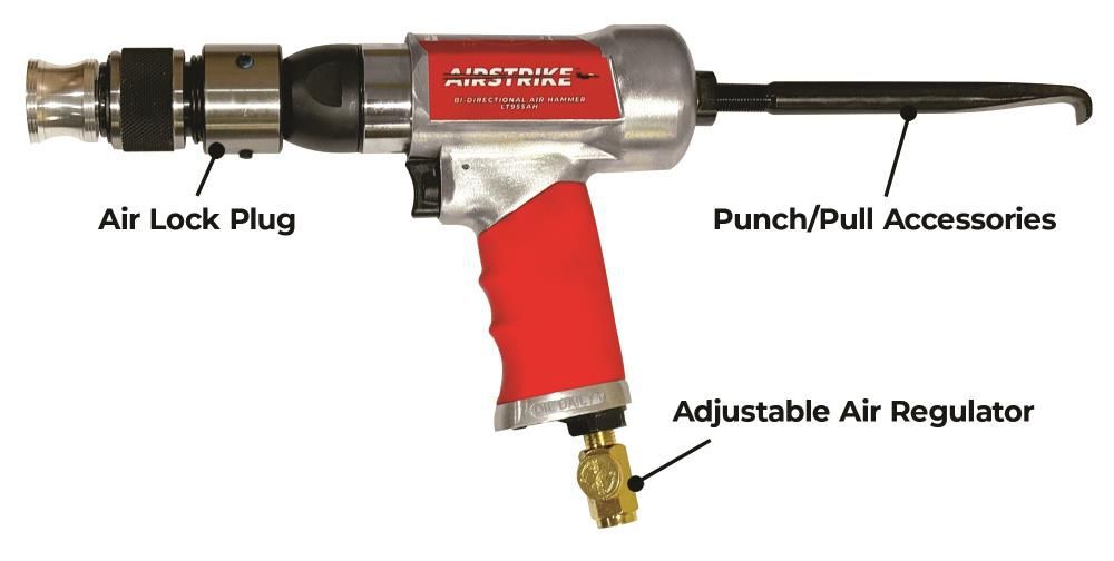 Milton Air Strike Bi-Directional Pneumatic Air Hammer, 0.401 Shank 3000 BPM, large image number 4